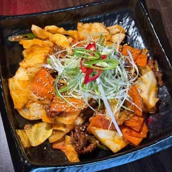 우삼겹 쌈장 양배추볶음