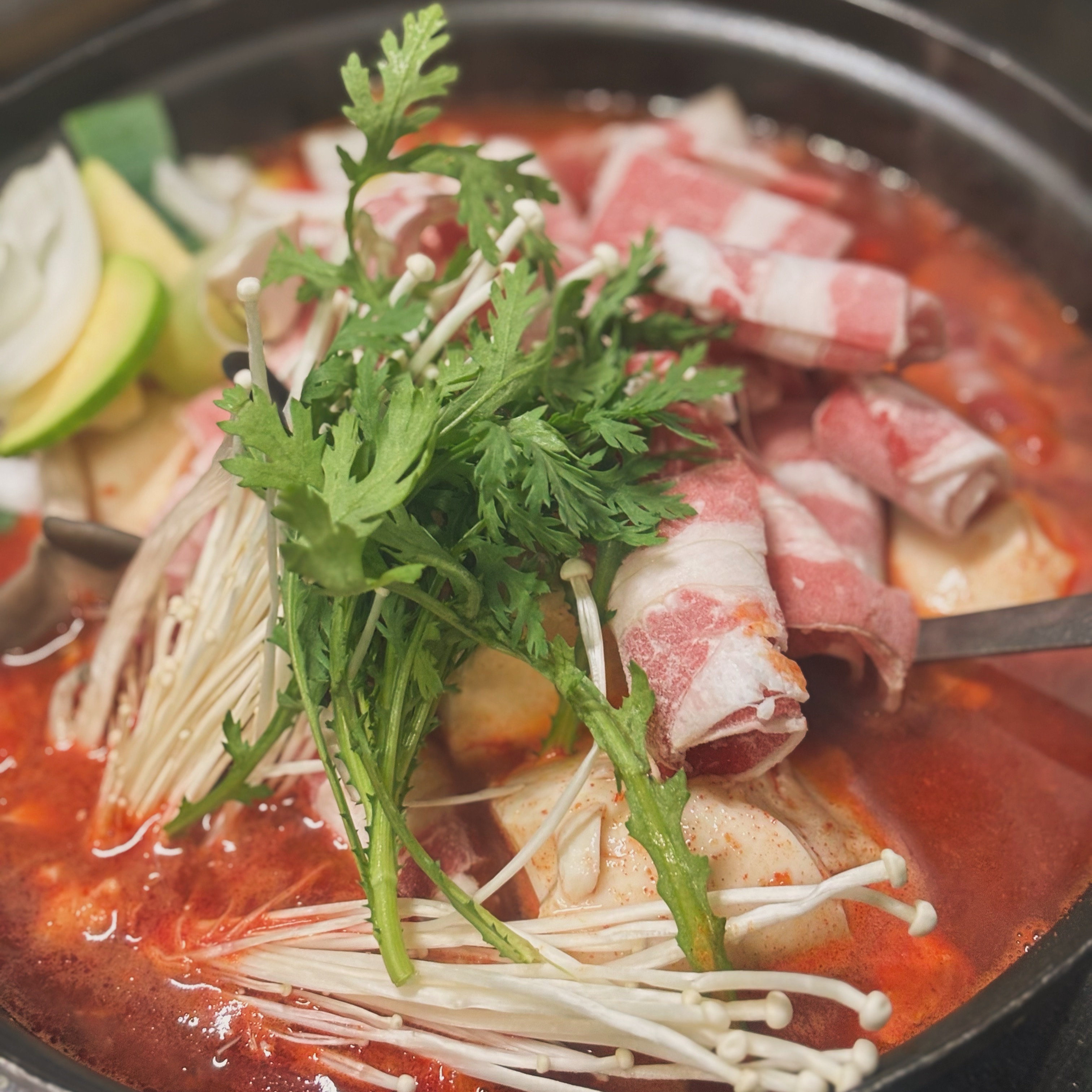 우삼겹순두부전골