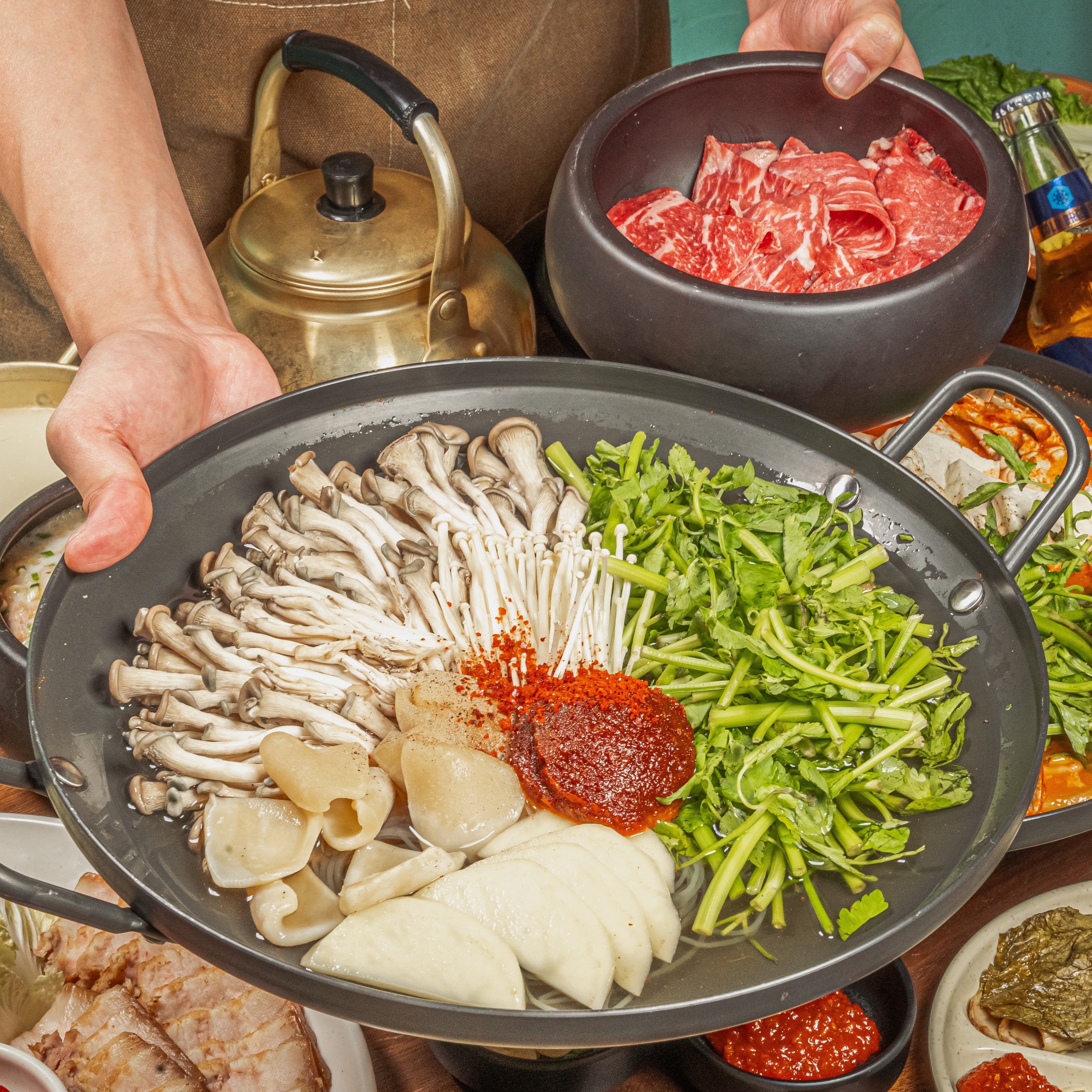 얼큰미나리샤브 전골